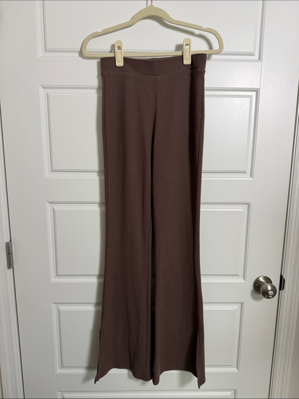 Garage Brown Wide-Leg Knit Pants Size XS